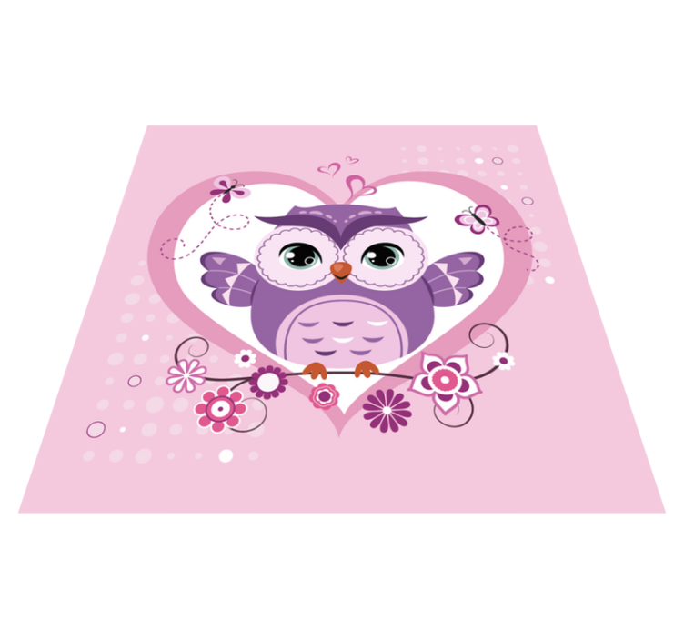 Tapis vinyle chambre Illustration de bébé hibou et foyers - TenStickers