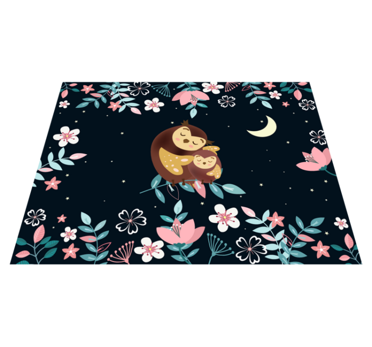 Tapis vinyle animal amour de maman hibou - TenStickers