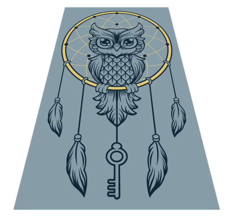 Tapis vinyle chambre Hibou noir avec attrape-rêves - TenStickers