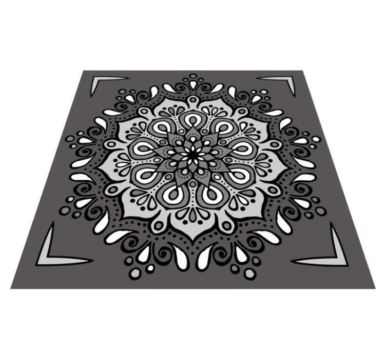 Tapis vinyle mandala motif élégant sur gris - TenStickers