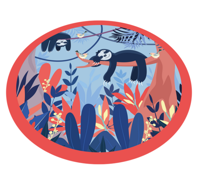 Tapis vinyle animal scène de jungle paresseuse - TenStickers