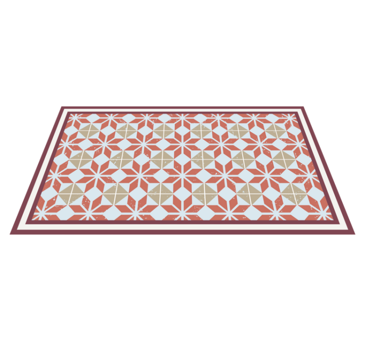 Tapis vinyle carreaux Géométrie blanc et rouge - TenStickers