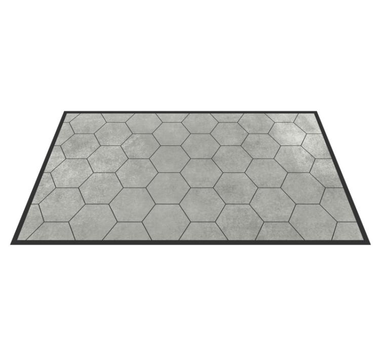 Tapis vinyle texture pierres hexagonales grises - TenStickers