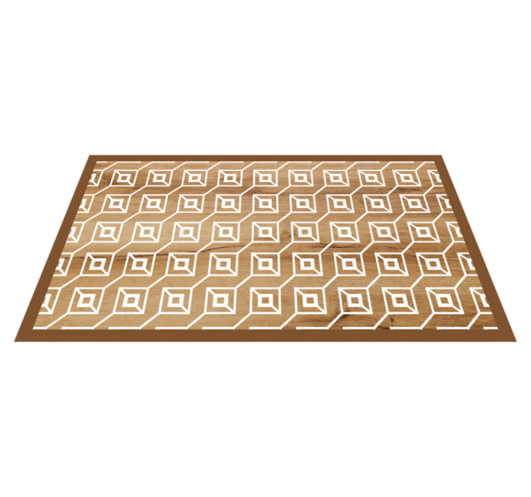 Tapis vinyle motif cubes blancs et texture bois - TenStickers