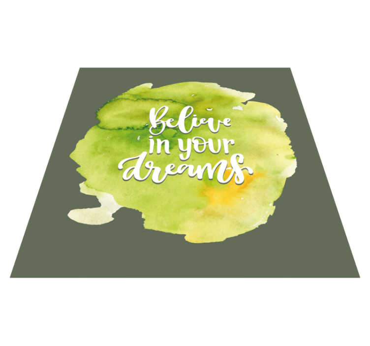 Tapis vinyle citation Aquarelle verte avec message positif - TenStickers