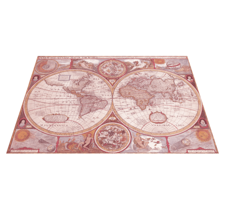 Tapis vinyle carte du monde vintage carte du globe - TenStickers