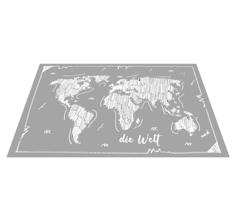 Tapis vinyle carte du monde contour du monde - TenStickers