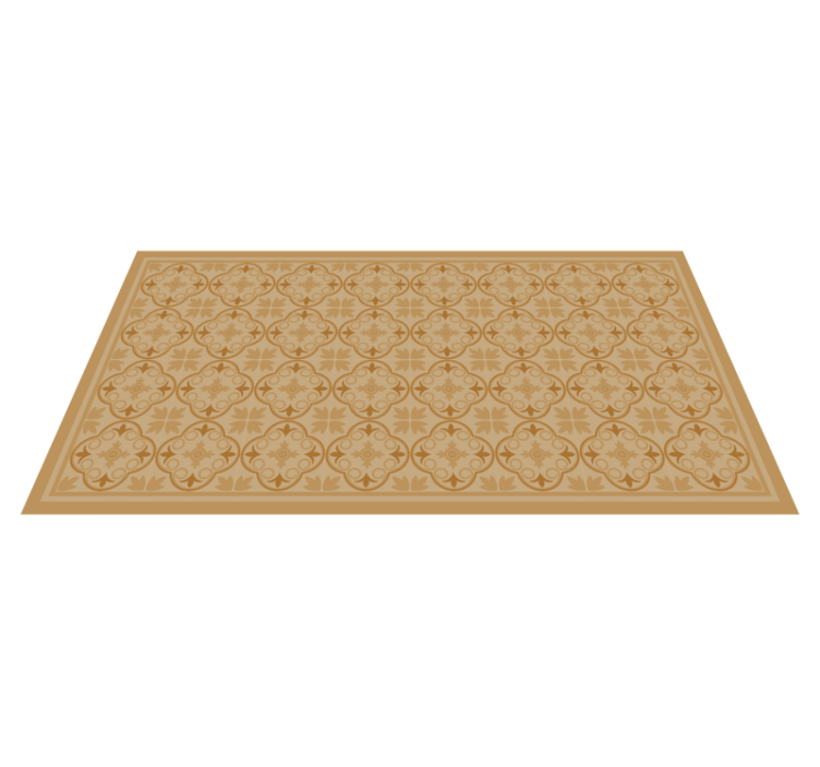 Tapis vinyle carreaux vinyle floral vintage beige - TenStickers