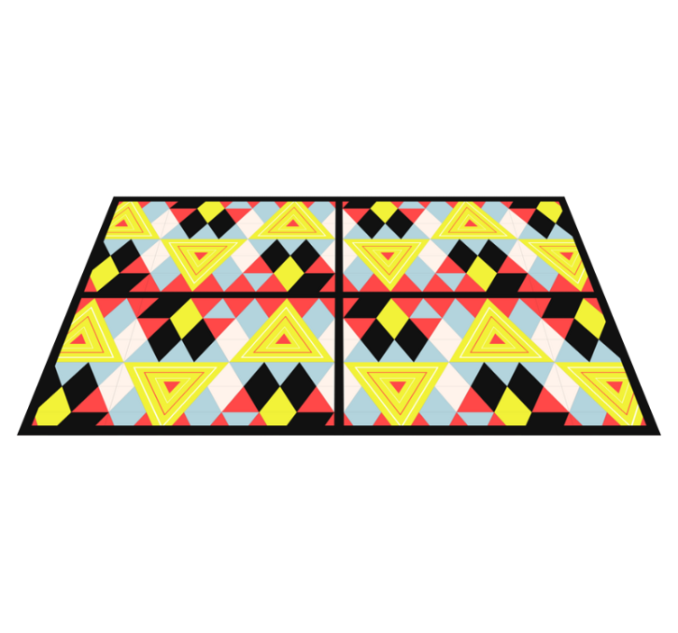 Tapis vinyle géométrique triangles vibrants - TenStickers