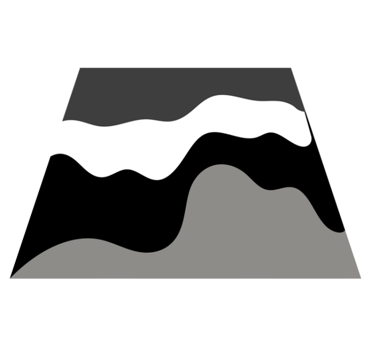 Tapis vinyle minimaliste motifs contrastés ondulés - TenStickers