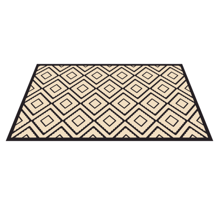 Tapis vinyle geometrique vinyle losanges gris et beige - TenStickers