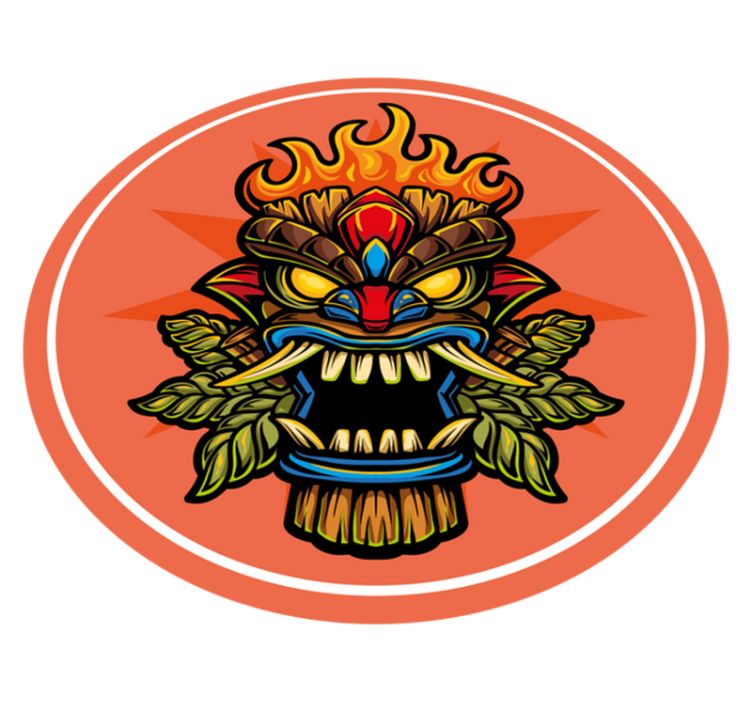 Tapis vinyle ado masque tiki - TenStickers