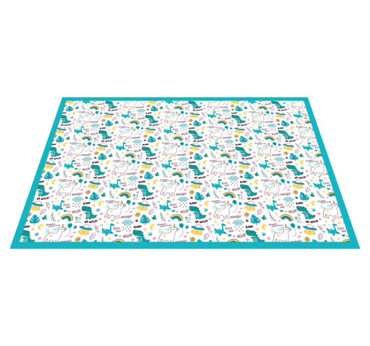 Tapis vinyle chambre bébé aventure colorée de dinosaures - TenStickers