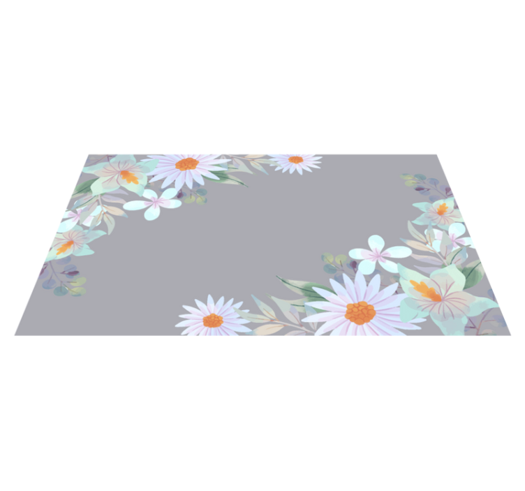 Tapis vinyle fleurs et plantes design bord naturel - TenStickers