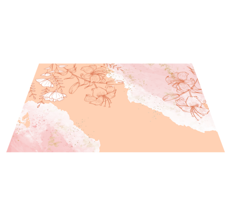 Tapis vinyle nature blush abstrait floral - TenStickers