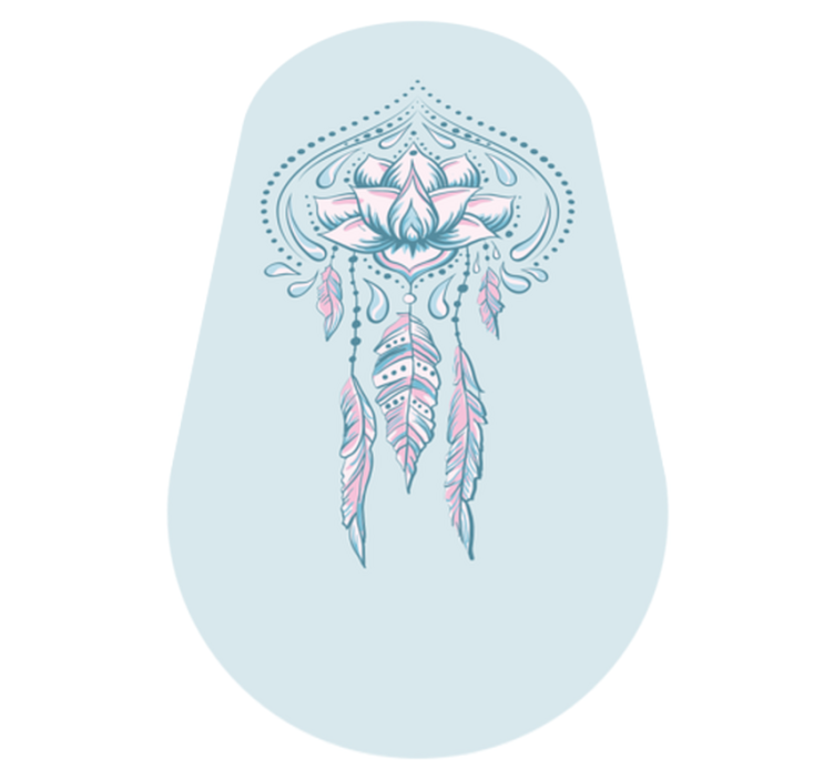 Tapis vinyle mandala motif de lotus - TenStickers