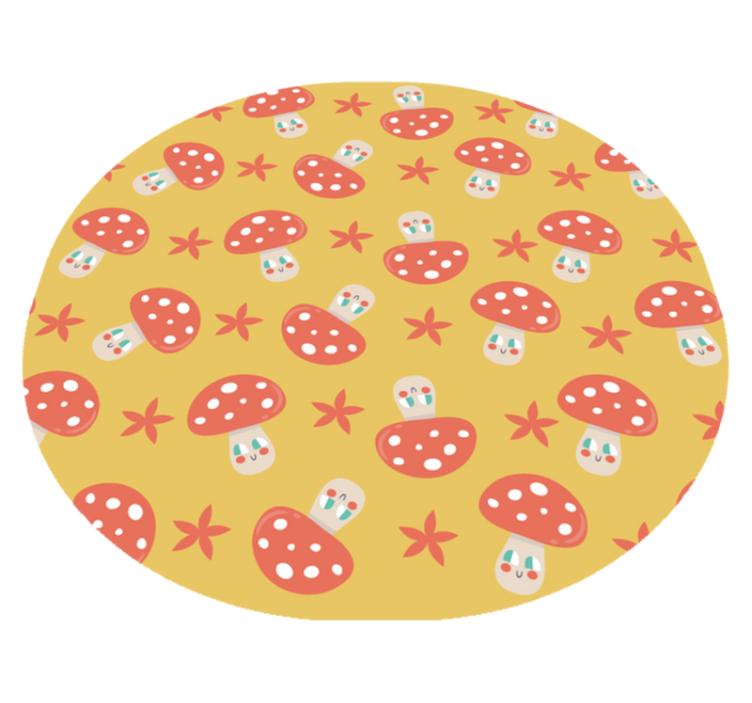 Tapis vinyle rond plaisir des champignons - TenStickers