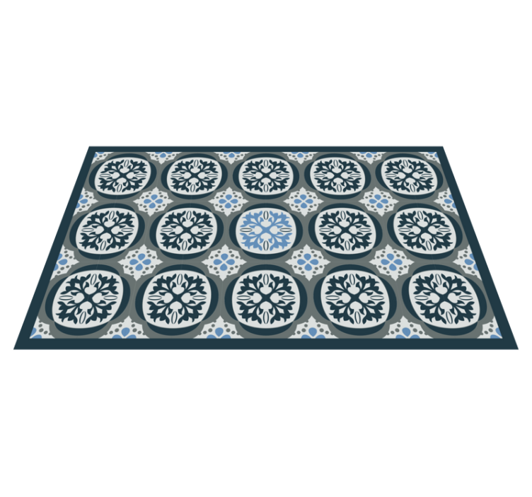 Tapis vinyle carreaux de ciment tuiles florales raffinées - TenStickers