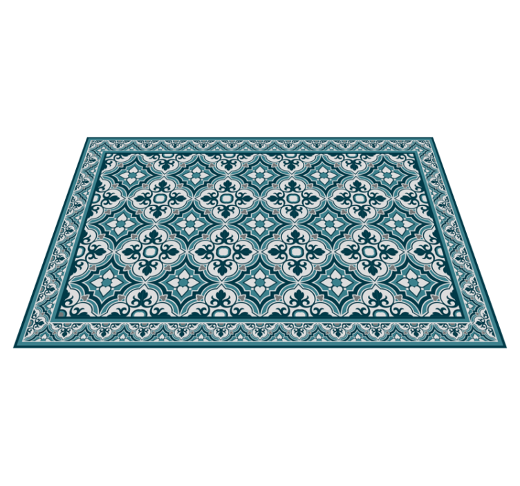 Tapis vinyle carreaux de ciment motif bleu élégant - TenStickers