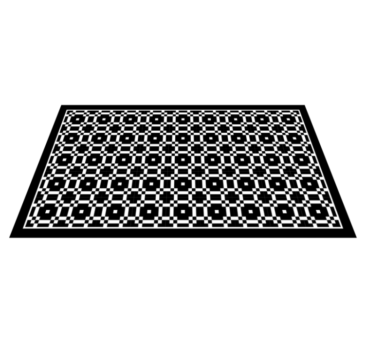 Tapis vinyle géométrique motif monochrome - TenStickers
