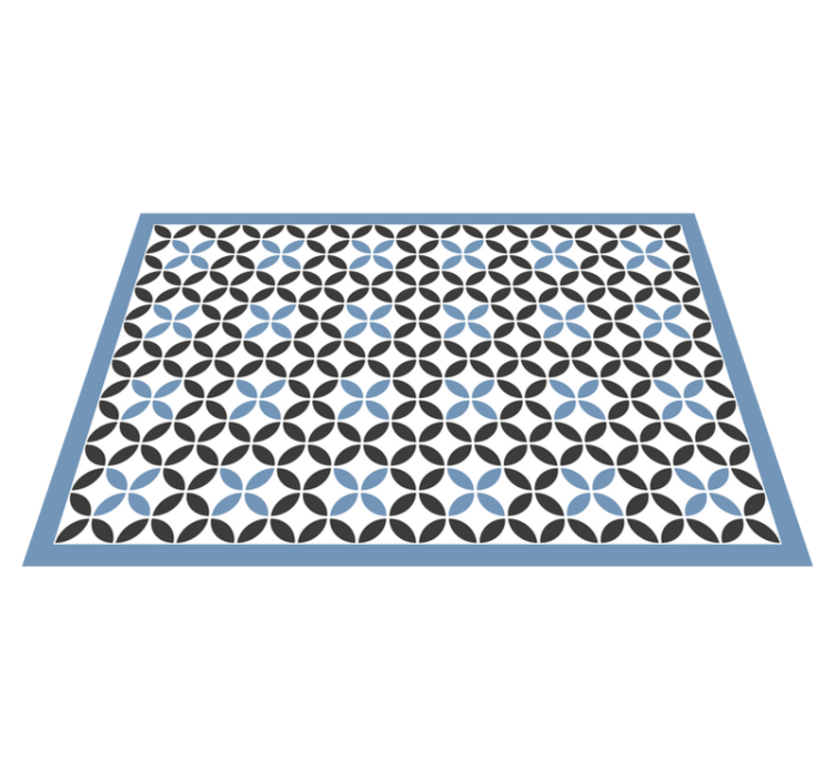 Tapis vinyle Lignes blanches noires bleues - TenStickers