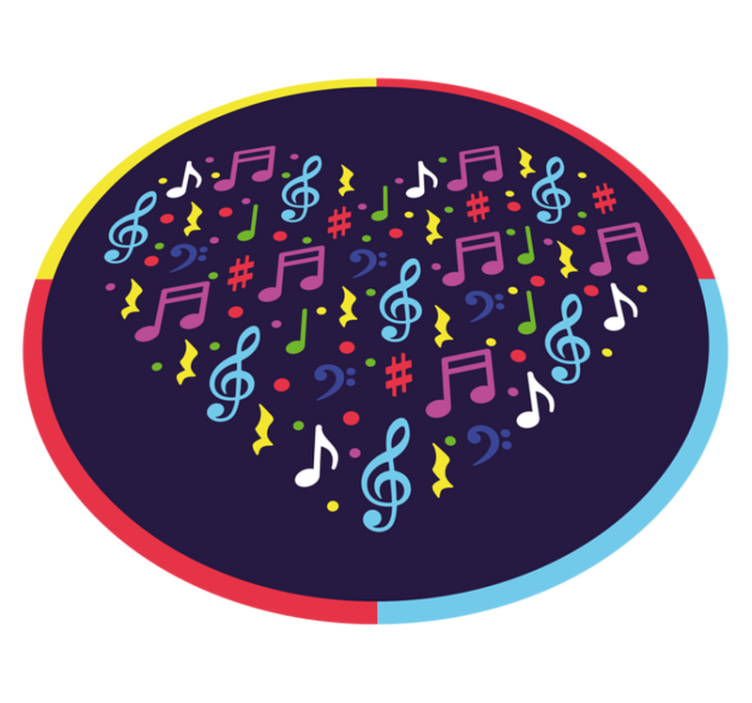 Tapis vinyle ado note de musique coeur - TenStickers