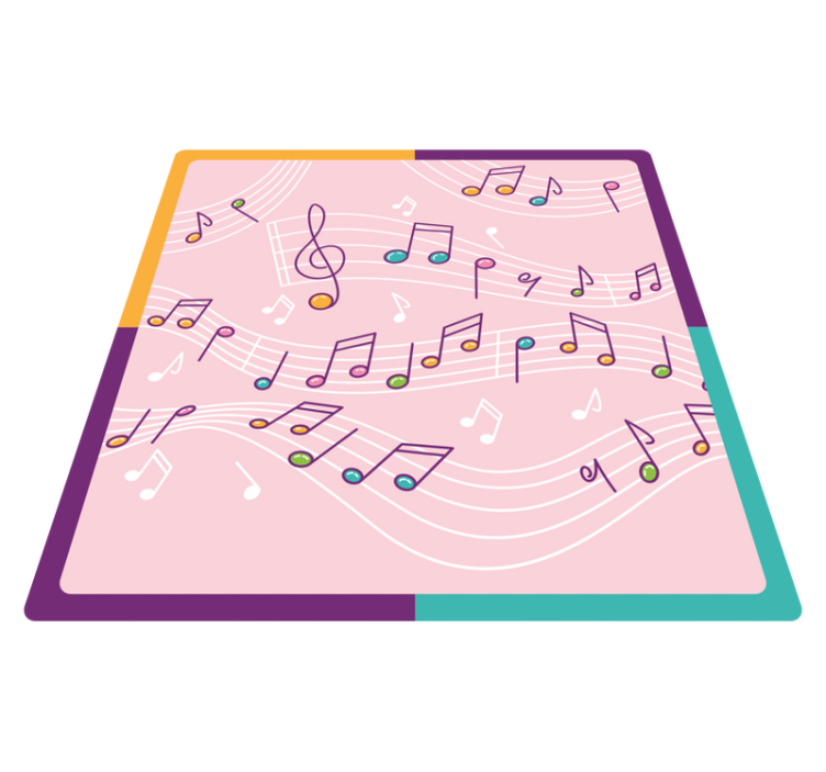 Tapis vinyle ado thème de notes mélodiques - TenStickers