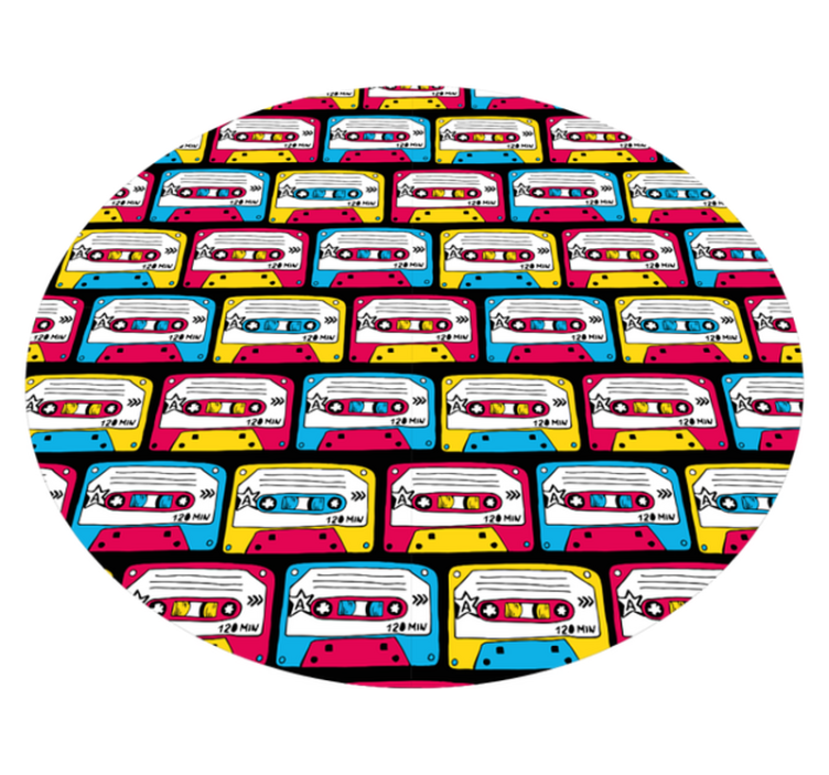 Tapis vinyle vintage cassettes animées - TenStickers