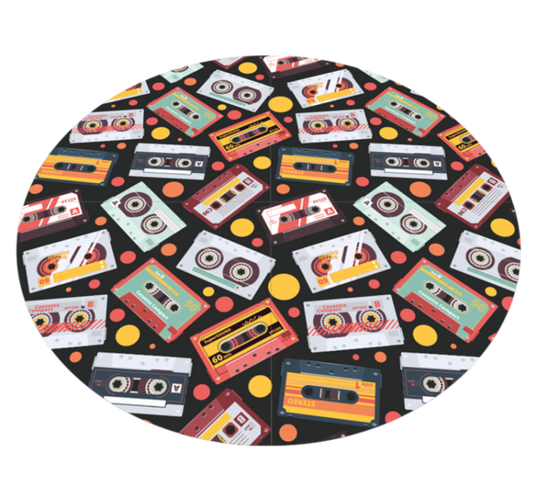 Tapis vinyle vintage motif cassette rétro - TenStickers