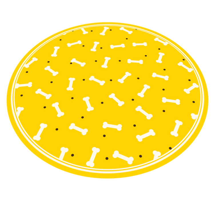Tapis vinyle animal motif d'os jaune - TenStickers