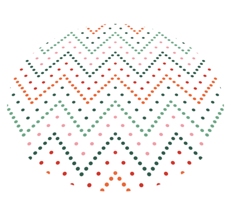 Tapis vinyle rond Lignes en zigzag dods multicolores - TenStickers