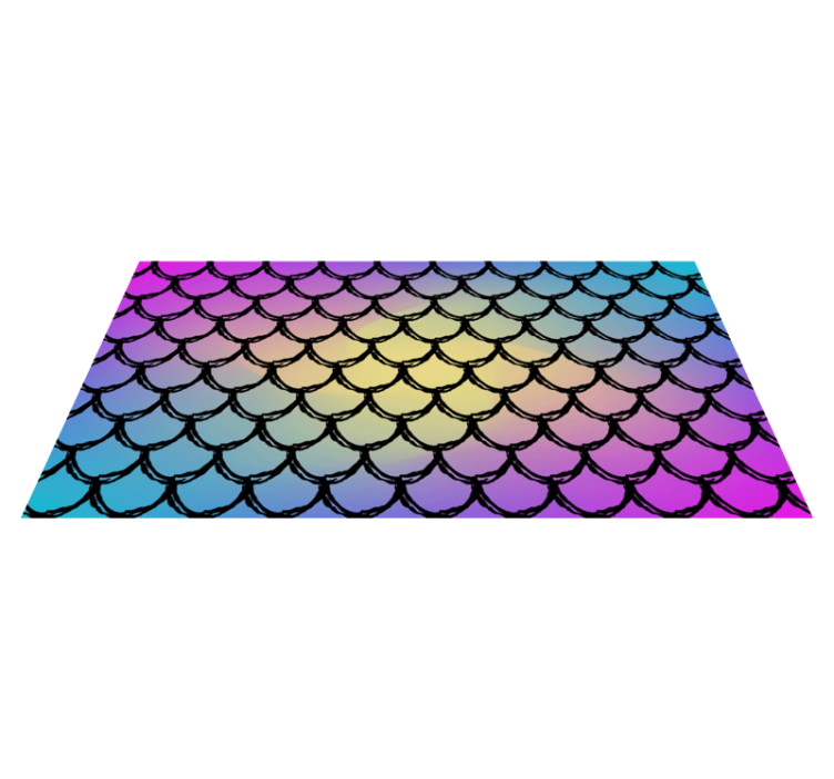Tapis vinyle rectangulaire motif écailles colorées - TenStickers