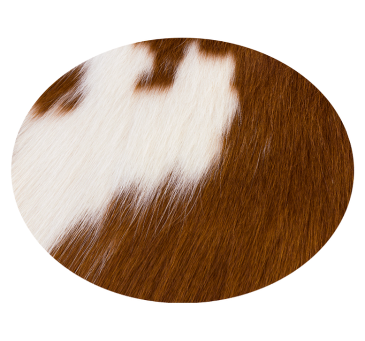 Tapis vinyle rond Texture de fourrure de vache blanche brune - TenStickers