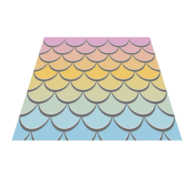 Tapis vinyle textures écailles de poisson pastel - TenStickers