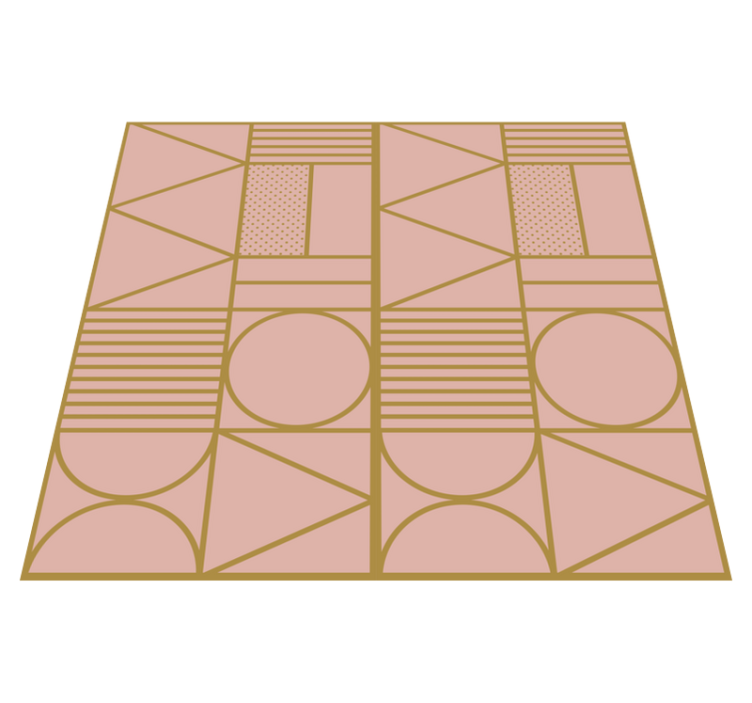 Tapis vinyle géométrique motif or et rose - TenStickers