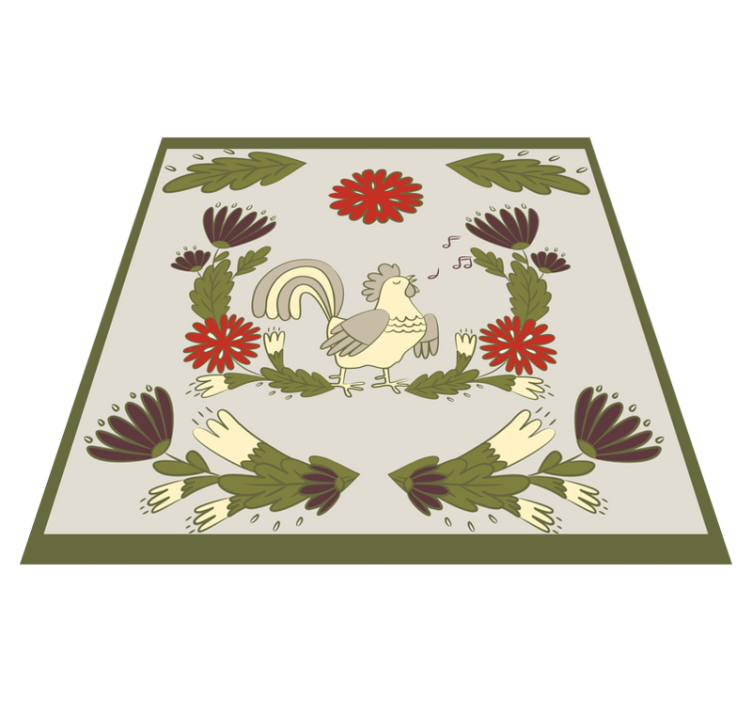 Tapis vinyle animal coq folklorique - TenStickers