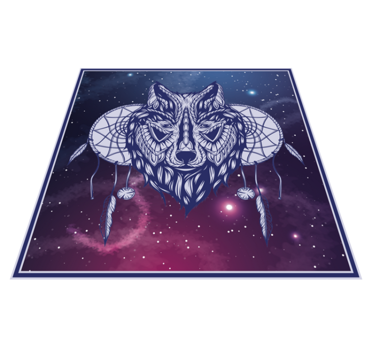 Tapis vinyle chambre motif attrape-rêves loup - TenStickers