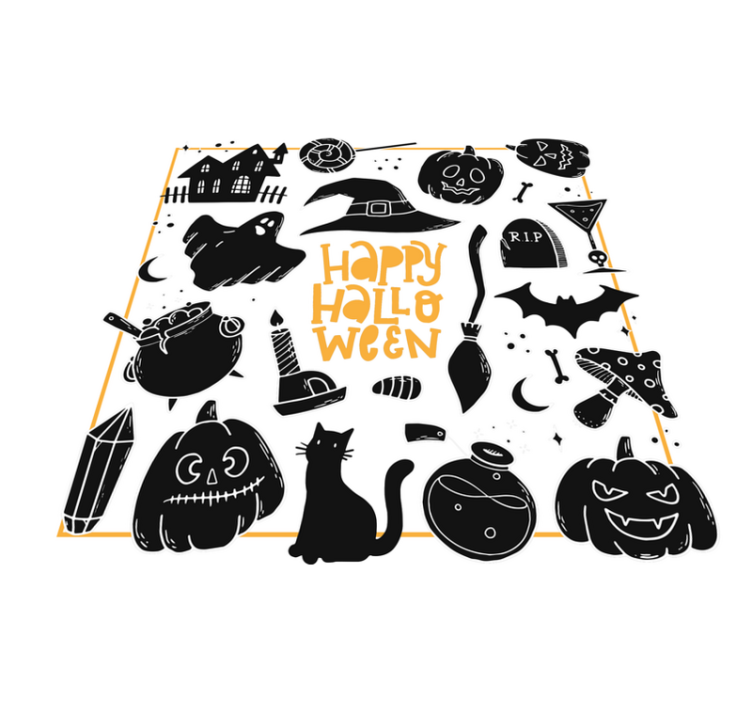 Tapis vinyle halloween symboles festifs - TenStickers
