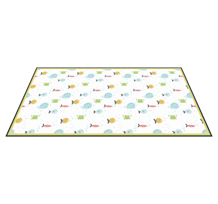 Tapis vinyle pour enfants créatures marines fantaisistes - TenStickers