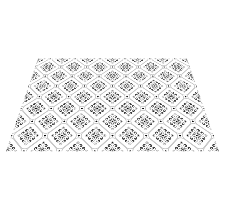 Tapis vinyle carreaux de ciment élégant noir et blanc - TenStickers