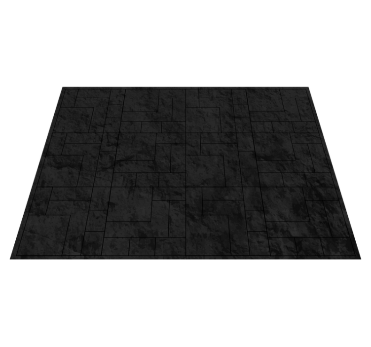 Tapis vinyle carreaux Carrés irréguliers en marbre noir - TenStickers