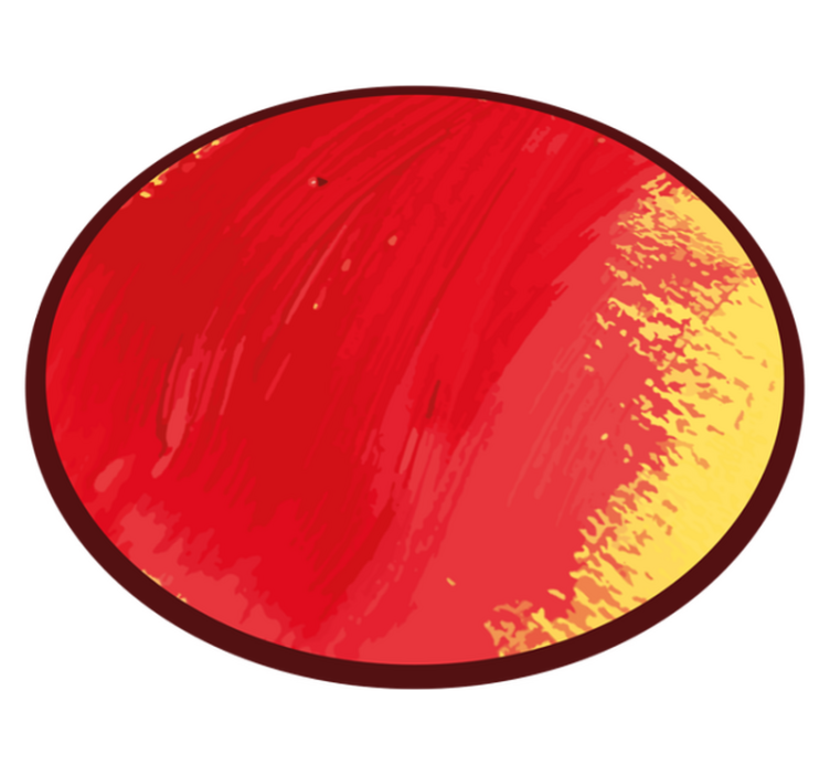 Tapis vinyle design moderne peinture rouge fond jaune - TenStickers