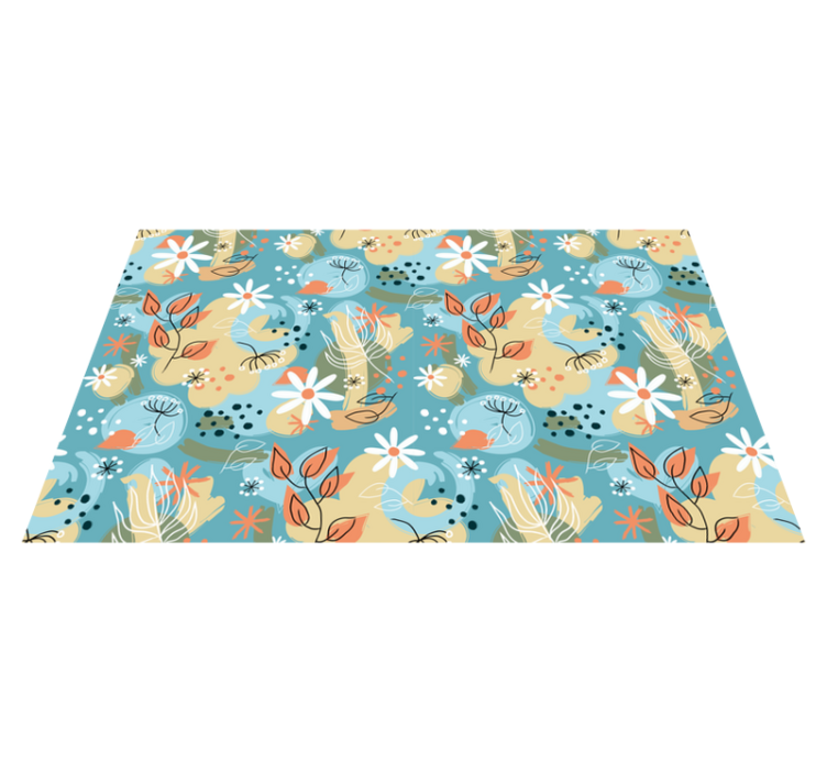 Tapis vinyle fleurs et plantes motifs floraux abstraits - TenStickers