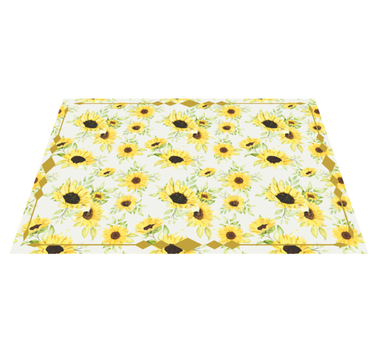 Tapis vinyle fleurs et plantes motif floral ensoleillé - TenStickers