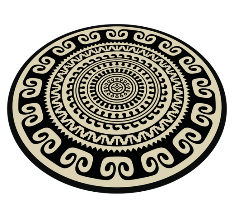 Tapis vinyle motif Imitation fibre ethnique beige et noir - TenStickers