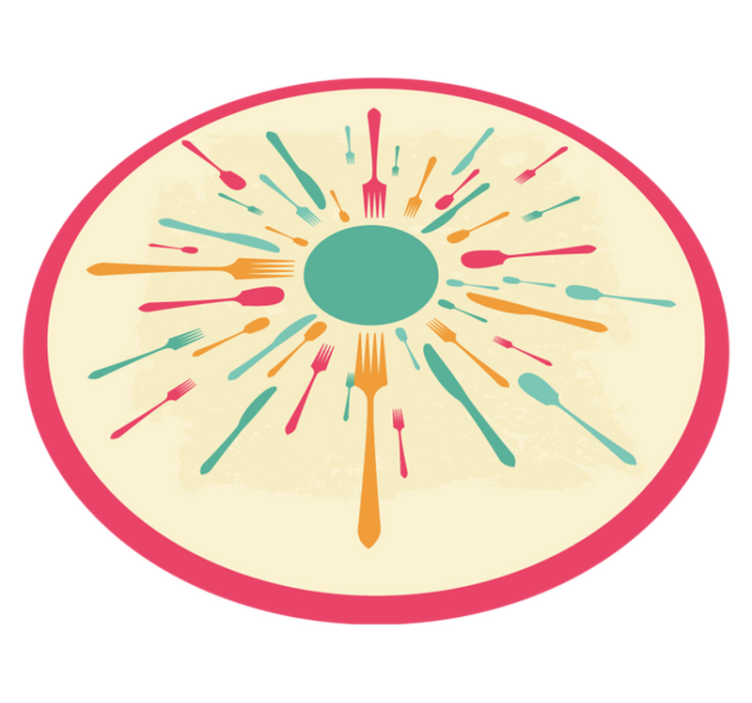 Tapis vinyle cuisine éclat de couverts colorés - TenStickers