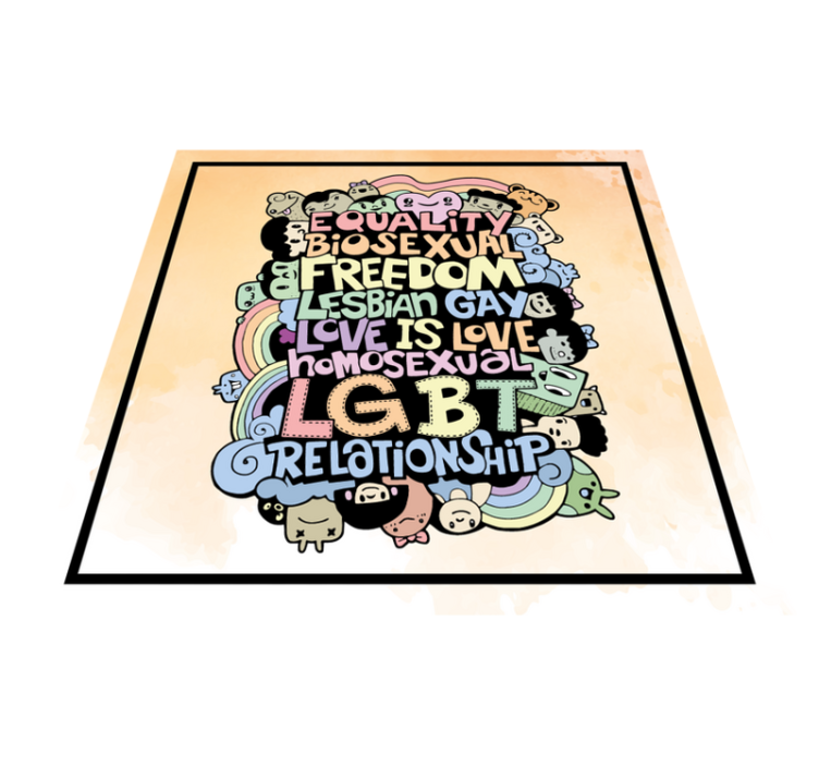 Tapis vinyle citation message lgbt coloré - TenStickers