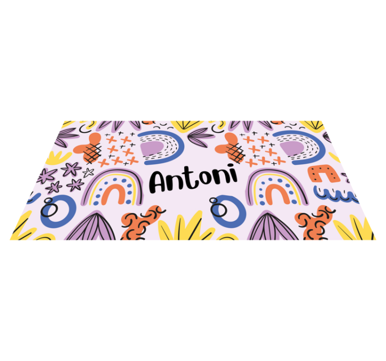 Tapis vinyle autres tapis géométrique nordique avec nom - TenStickers