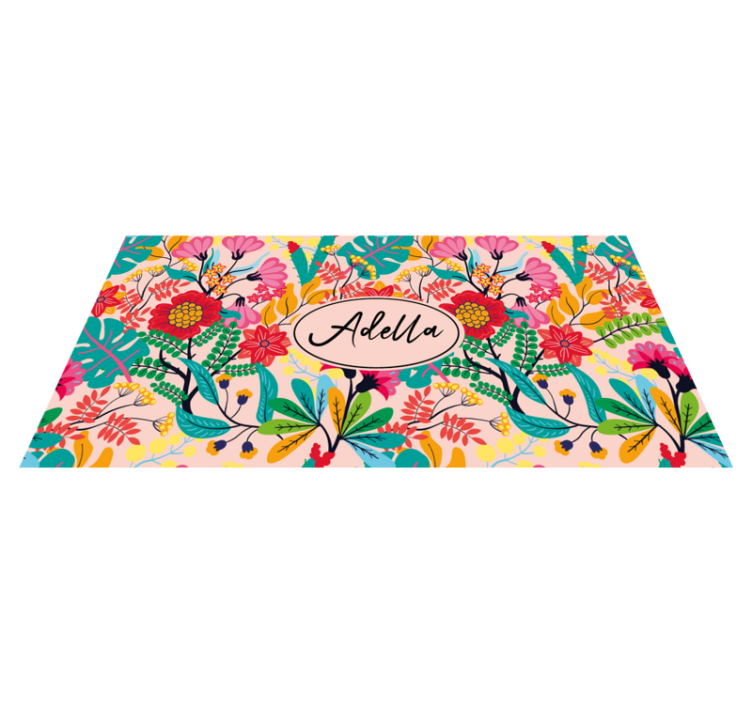 Tapis vinyle chambre conception florale personnalisée - TenStickers