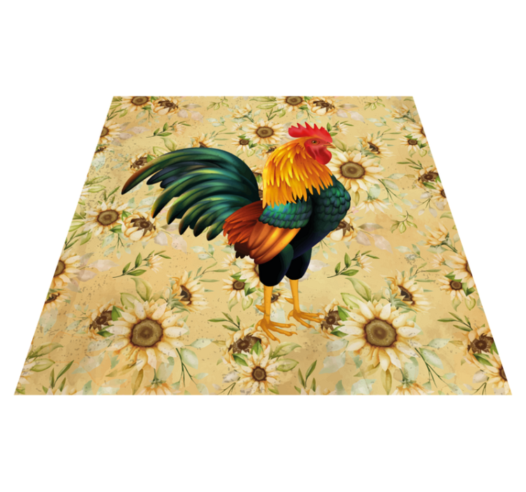 Tapis vinyle fleurs et plantes coq porud - TenStickers